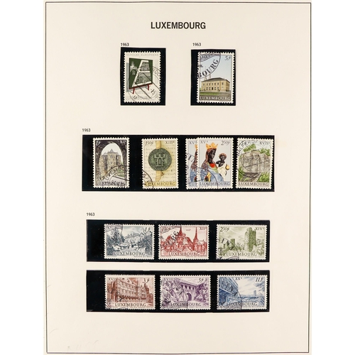 928 - LUXEMBOURG 1869 - 1988 USED COLLECTION on album pages, note 1859-63 1c, 4c, 10c, 12½ & 40c imperfs, ... 