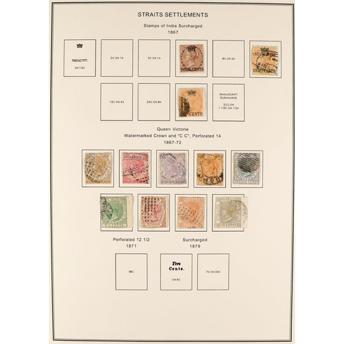 936 - MALAYA-STRAITS SETT. 1867 - 1941 COLLECTION of over 200 chiefly used stamps, note 1867 4c on 1a, 8c ... 