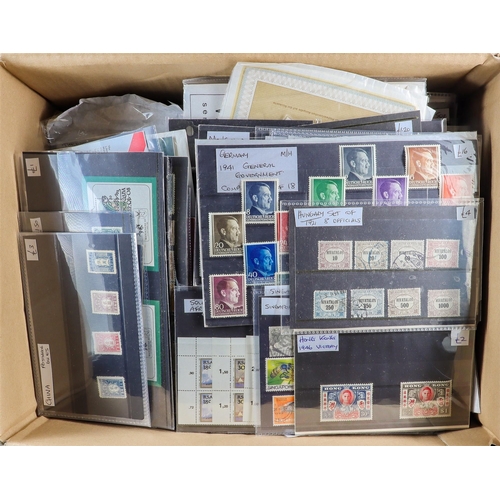 94 - COLLECTOR'S ESTATE IN NINE CARTONS World all periods mint (some never hinged) and used stamps in var... 