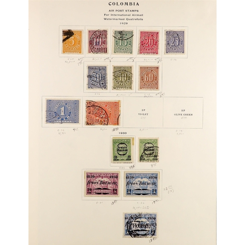 487 - COLOMBIA 1919 - 1941 AIR POSTS COLLECTION of mint & used stamps on album pages (the 1919 2c rose is ... 