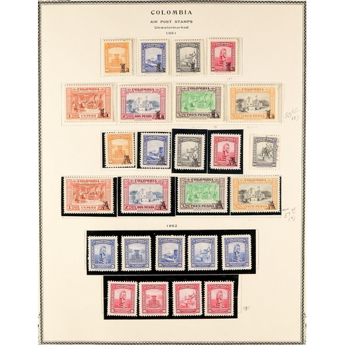 488 - COLOMBIA 1945 - 1979 AIR POST STAMPS collection of chiefly mint / never hinged mint sets, se-tenants... 