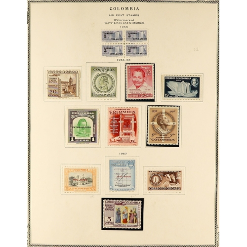 488 - COLOMBIA 1945 - 1979 AIR POST STAMPS collection of chiefly mint / never hinged mint sets, se-tenants... 