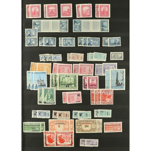 489 - COLOMBIA 1946 - 1963 MINT & USED COMPANION COLLECTIONS in a stock book, near - complete for the mint... 