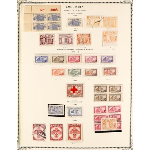 490 - COLOMBIA 1946 - 1979 COLLECTION of never hinged mint stamps & miniature sheets with a high level of ... 