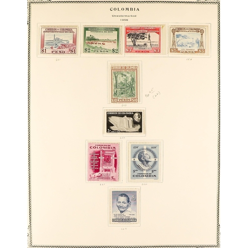 490 - COLOMBIA 1946 - 1979 COLLECTION of never hinged mint stamps & miniature sheets with a high level of ... 