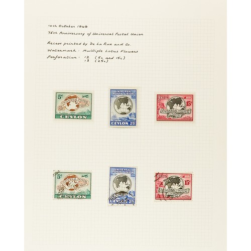 483 - CEYLON 1918 - 1965 COLLECTION of over 250 chiefly mint / never hinged mint stamps on album pages, co... 