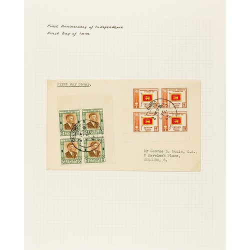 483 - CEYLON 1918 - 1965 COLLECTION of over 250 chiefly mint / never hinged mint stamps on album pages, co... 