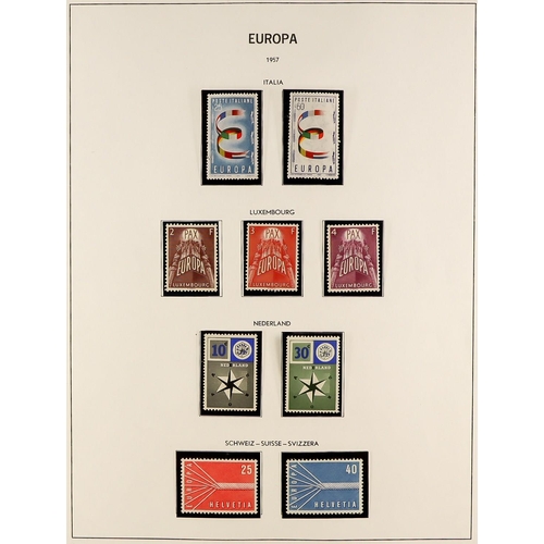 86 - EUROPA IN 9 ALBUMS. A collection of 1949 - 2013 never hinged mint stamps and sheetlets in 9 Davo alb... 