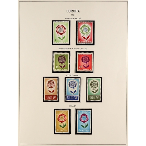 86 - EUROPA IN 9 ALBUMS. A collection of 1949 - 2013 never hinged mint stamps and sheetlets in 9 Davo alb... 