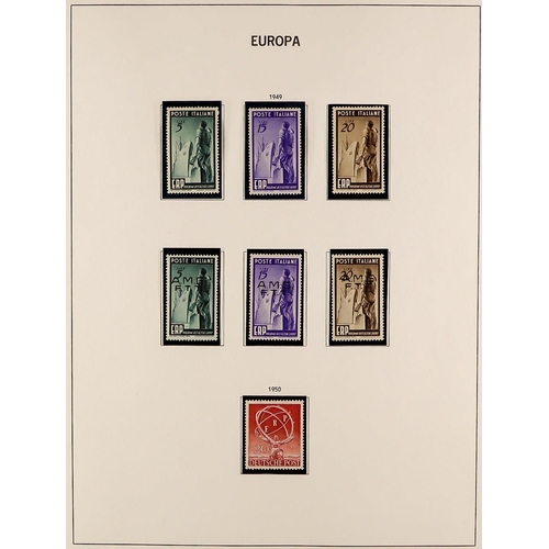 86 - EUROPA IN 9 ALBUMS. A collection of 1949 - 2013 never hinged mint stamps and sheetlets in 9 Davo alb... 