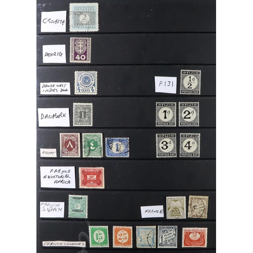 149 - POSTAGE DUE STAMPS OF THE WORLD collection in binder of mint & used postage due stamps ranging from ... 