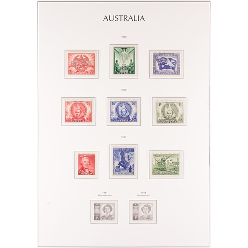 279 - AUSTRALIA 1927 - 1947 COLLECTION on hingeless album pages, of mint (many never hinged) & used stamps... 