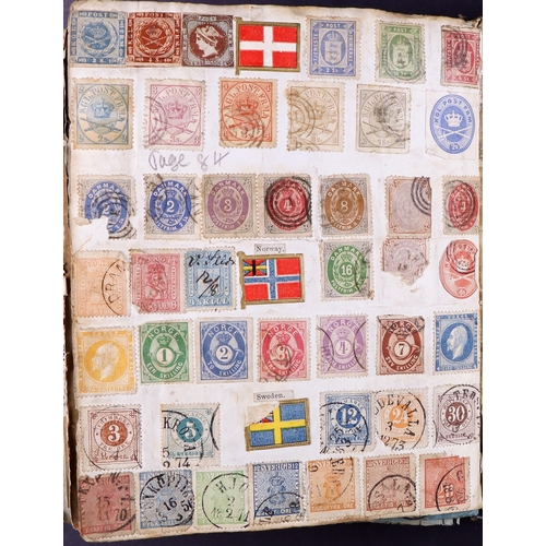 100 - OLDE VICTORIAN STAMP ALBUM - PHILATELIC HISTORY! A truly unique, original collection of stamps paste... 