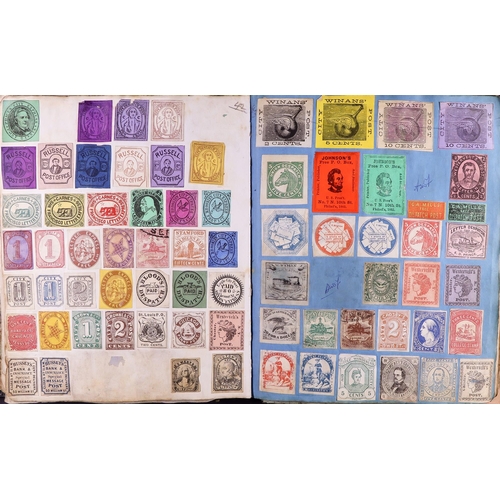 100 - OLDE VICTORIAN STAMP ALBUM - PHILATELIC HISTORY! A truly unique, original collection of stamps paste... 