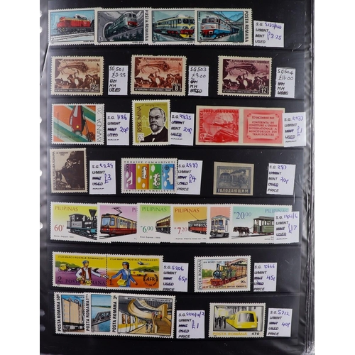 107 - WORLD TOPICAL RETAIL FOLDERS Mostly 1970's-1990's chiefly never hinged mint stamps, sets & mini-shee... 