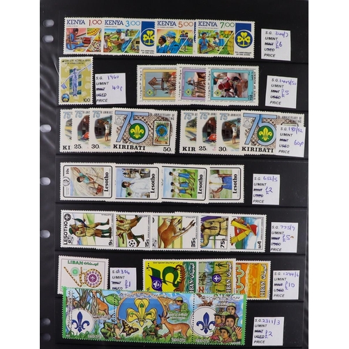 107 - WORLD TOPICAL RETAIL FOLDERS Mostly 1970's-1990's chiefly never hinged mint stamps, sets & mini-shee... 