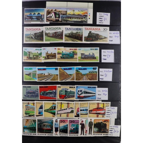 107 - WORLD TOPICAL RETAIL FOLDERS Mostly 1970's-1990's chiefly never hinged mint stamps, sets & mini-shee... 