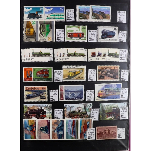 107 - WORLD TOPICAL RETAIL FOLDERS Mostly 1970's-1990's chiefly never hinged mint stamps, sets & mini-shee... 