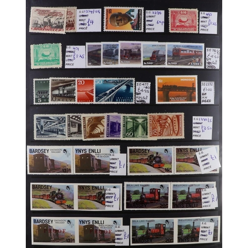 107 - WORLD TOPICAL RETAIL FOLDERS Mostly 1970's-1990's chiefly never hinged mint stamps, sets & mini-shee... 