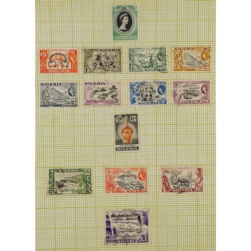 155 - CONSIGNMENT BALANCE in box, includes Commonwealth in old auction folders incl New Zealand Postal Fis... 