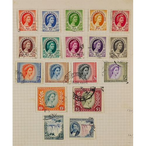 155 - CONSIGNMENT BALANCE in box, includes Commonwealth in old auction folders incl New Zealand Postal Fis... 