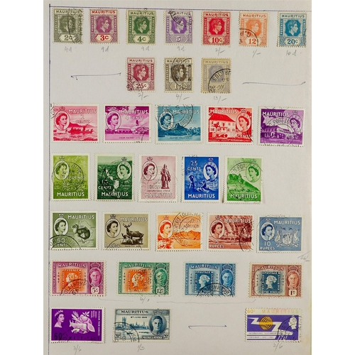 155 - CONSIGNMENT BALANCE in box, includes Commonwealth in old auction folders incl New Zealand Postal Fis... 