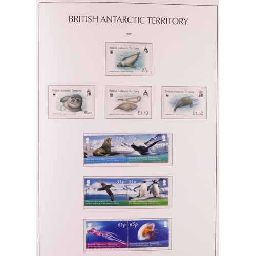 180 - BRITISH, FRENCH & AUSTRALIAN ANTARCTIC TERRITORIES 3 collections in luxury KA-BE hingeless padded al... 