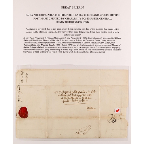 1877 - GB. COVERS & POSTAL HISTORY 1586 - 1840 PREMIUM STAMPLESS COVERS COLLECTION expertly presented and d... 