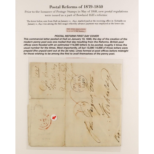 1877 - GB. COVERS & POSTAL HISTORY 1586 - 1840 PREMIUM STAMPLESS COVERS COLLECTION expertly presented and d... 