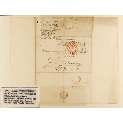 1877 - GB. COVERS & POSTAL HISTORY 1586 - 1840 PREMIUM STAMPLESS COVERS COLLECTION expertly presented and d... 