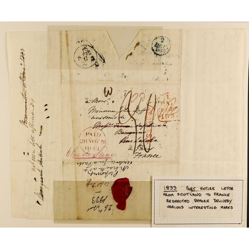 1877 - GB. COVERS & POSTAL HISTORY 1586 - 1840 PREMIUM STAMPLESS COVERS COLLECTION expertly presented and d... 