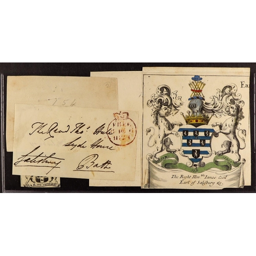 1877 - GB. COVERS & POSTAL HISTORY 1586 - 1840 PREMIUM STAMPLESS COVERS COLLECTION expertly presented and d... 