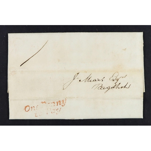 1887 - GB. COVERS & POSTAL HISTORY 1836 (21 Oct) EL from Salford to Bagshot with fair Bagshot 'One Penny / ... 