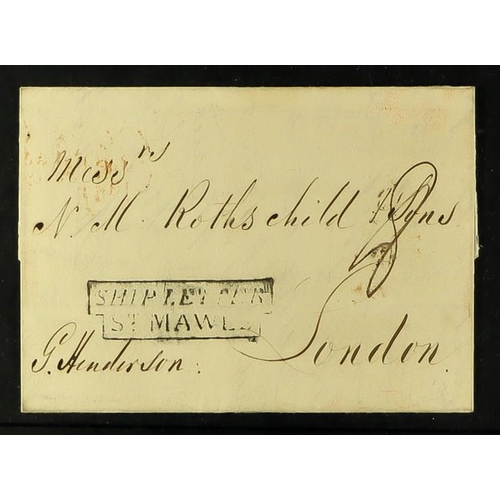 1888 - GB. COVERS & POSTAL HISTORY 1840 (14 Sep) EL to London probably from Manila bearing fine boxed 'SHIP... 