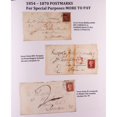 1889 - GB. COVERS & POSTAL HISTORY 1841 - 1873 POSTAL HISTORY unusual collection annotated in an attractive... 