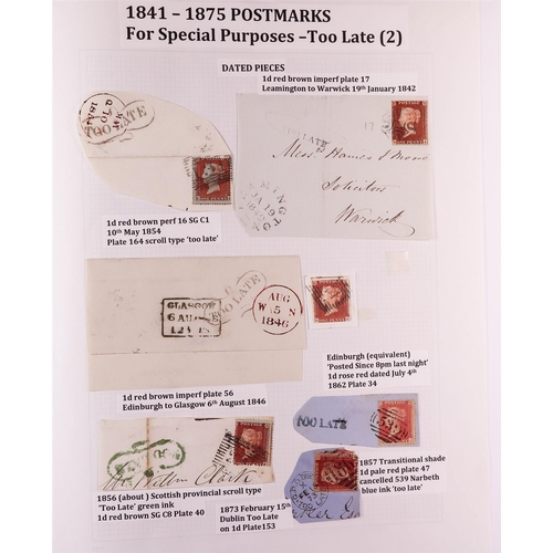 1889 - GB. COVERS & POSTAL HISTORY 1841 - 1873 POSTAL HISTORY unusual collection annotated in an attractive... 