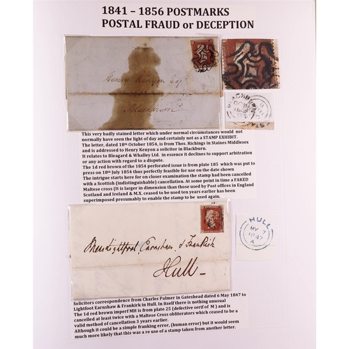 1889 - GB. COVERS & POSTAL HISTORY 1841 - 1873 POSTAL HISTORY unusual collection annotated in an attractive... 