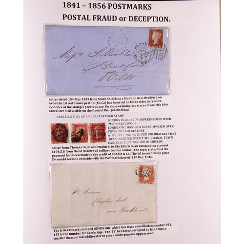 1889 - GB. COVERS & POSTAL HISTORY 1841 - 1873 POSTAL HISTORY unusual collection annotated in an attractive... 