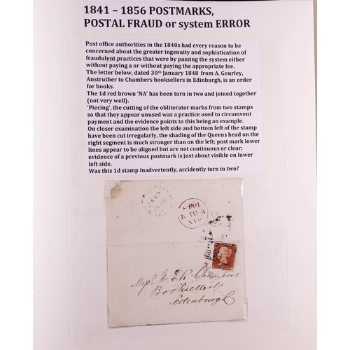 1889 - GB. COVERS & POSTAL HISTORY 1841 - 1873 POSTAL HISTORY unusual collection annotated in an attractive... 