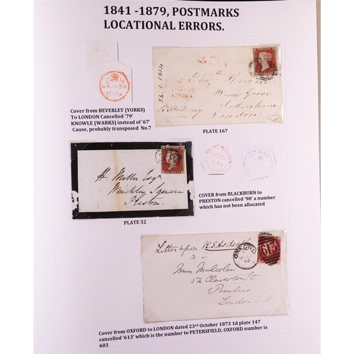 1889 - GB. COVERS & POSTAL HISTORY 1841 - 1873 POSTAL HISTORY unusual collection annotated in an attractive... 