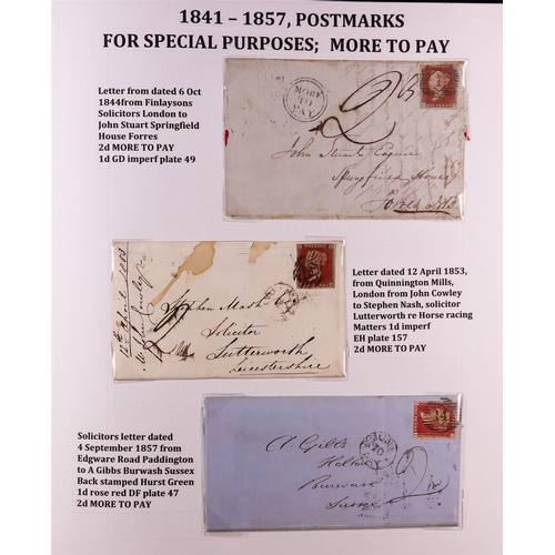 1889 - GB. COVERS & POSTAL HISTORY 1841 - 1873 POSTAL HISTORY unusual collection annotated in an attractive... 