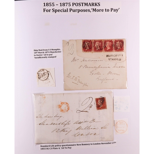 1889 - GB. COVERS & POSTAL HISTORY 1841 - 1873 POSTAL HISTORY unusual collection annotated in an attractive... 