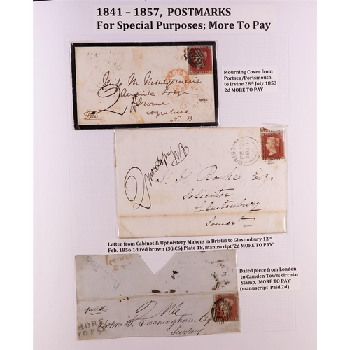 1889 - GB. COVERS & POSTAL HISTORY 1841 - 1873 POSTAL HISTORY unusual collection annotated in an attractive... 