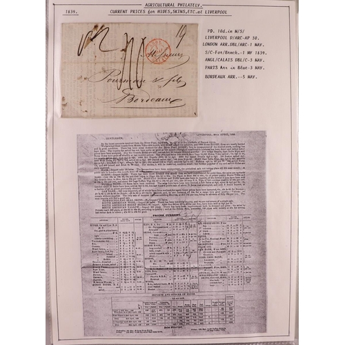 1893 - GB. COVERS & POSTAL HISTORY AGRICULTURAL PHILATELY exhibition - style collection in 2 binders with c... 