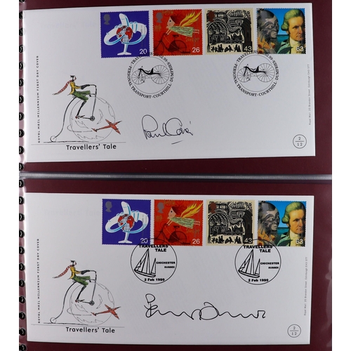 1895 - GB. COVERS & POSTAL HISTORY AUTOGRAPHED COVERS Royal Mail 1999 'Tales' covers (8) and 'Millennium Co... 