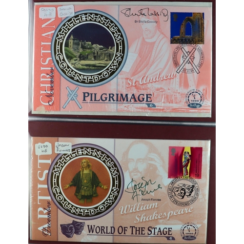 1895 - GB. COVERS & POSTAL HISTORY AUTOGRAPHED COVERS Royal Mail 1999 'Tales' covers (8) and 'Millennium Co... 