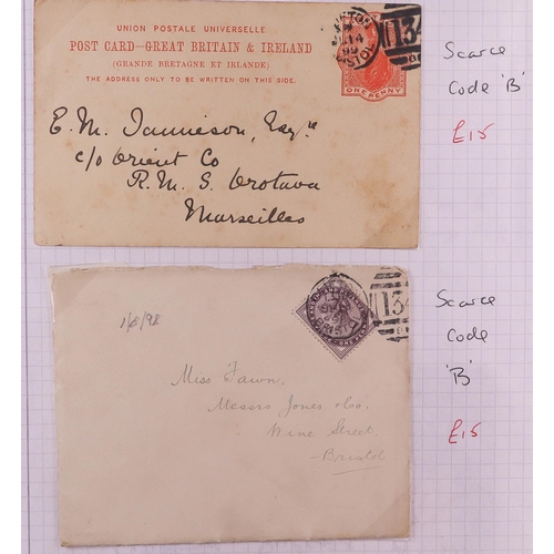 1898 - GB. COVERS & POSTAL HISTORY BRISTOL POSTAL HISTORY COLLECTION. A collection of 1847 to 1900 covers w... 