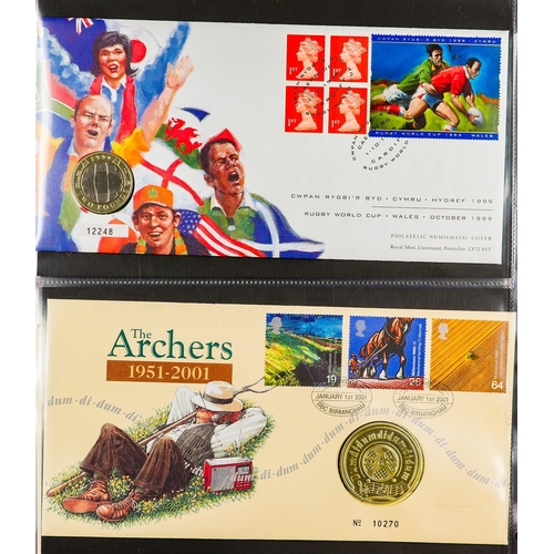 19 - COIN COVERS GREAT BRITAIN 1990's-2000's collection in two albums, includes seventeen £5 coins etc. V... 