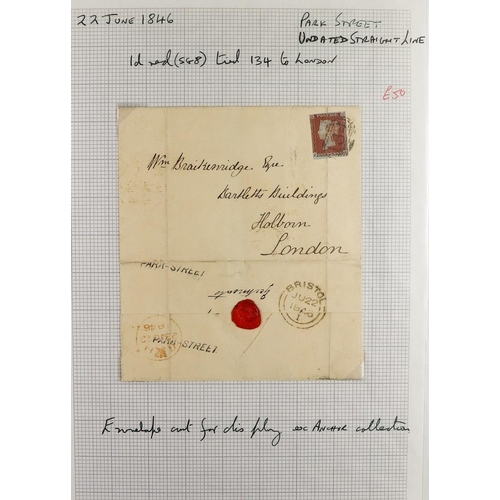 1900 - GB. COVERS & POSTAL HISTORY BRISTOL POSTAL HISTORY COLLECTION of 1841 to 1858 covers both stamped an... 