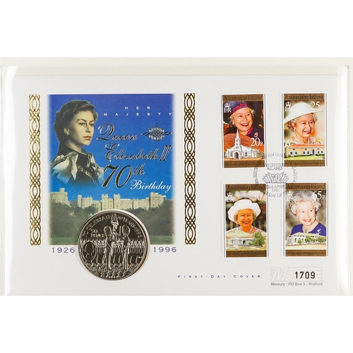 20 - COIN COVERS 1990's collection in two albums, includes various Commonwealth Royal Family issues incl ... 